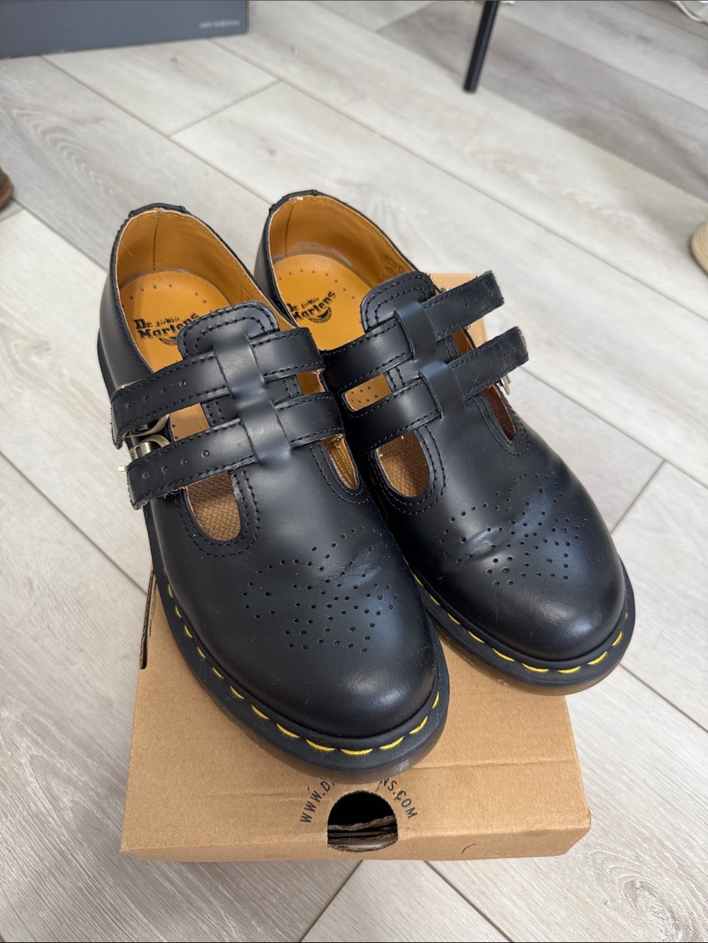 Dr. Martens 8065 Smooth Black Leather Mary Jane Shoes